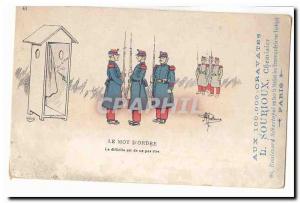  Vintage Postcard Militaria the watchword the difficult one is of Na not to laug