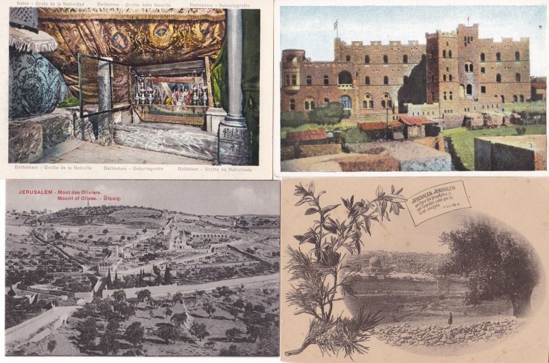 Jerusalem & Bethlehem Lot 4 Postcards - Israel Palestine Paulus Hospiz