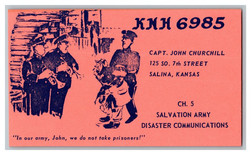 QSL Radio Card From Salina Kansas KNH 6985