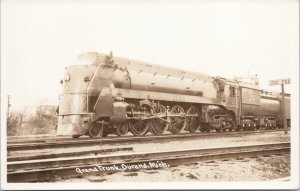 Durand MI Grand Trunk Western RR Train Railway #6406 Real Photo Postcard E94