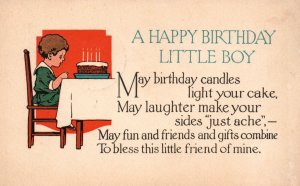 Vintage Postcard 1915 A Happy Birthday Little Boy Bless Friend of Mine Greeting