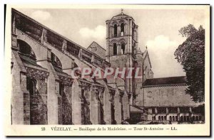 Postcard Old Vezelay Basilica of the Madeleine Tower St Antoine