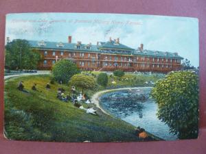 Old Postcard KS Leavenworth Hotpital & Lake Jeanette National Military Home