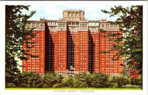 Chicago, IL Illinois   THE STEVENS HOTEL   ca1920's~30's Advertising Postcard