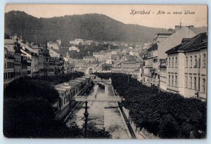 Karlovy Vary Czech Republic Postcard Old and New Meadow Karlsbad c1910