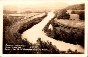 RPPC View from Capon Mt, Near Berkeley Springs WV Vintage Postcard X47