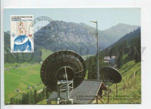 450346 Liechtenstein 1988 maximum card modern communications Europe sept