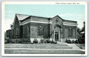 Poplar Bluff Missouri~Public Library~Gladys Cooper~1939 Blue Sky Postcard