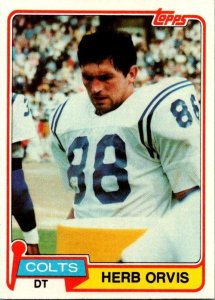 1981 Topps Football Card Herb Orvis Baltimore Colts sk60170