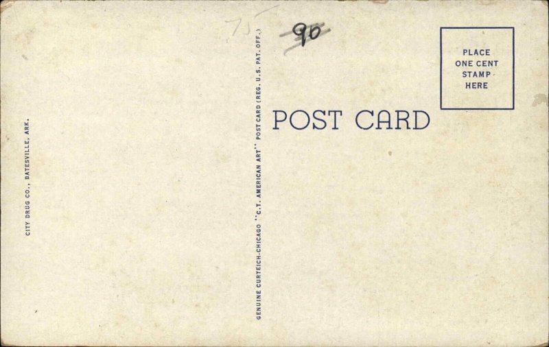Batesville Arkansas AR Post Office Vintage Postcard