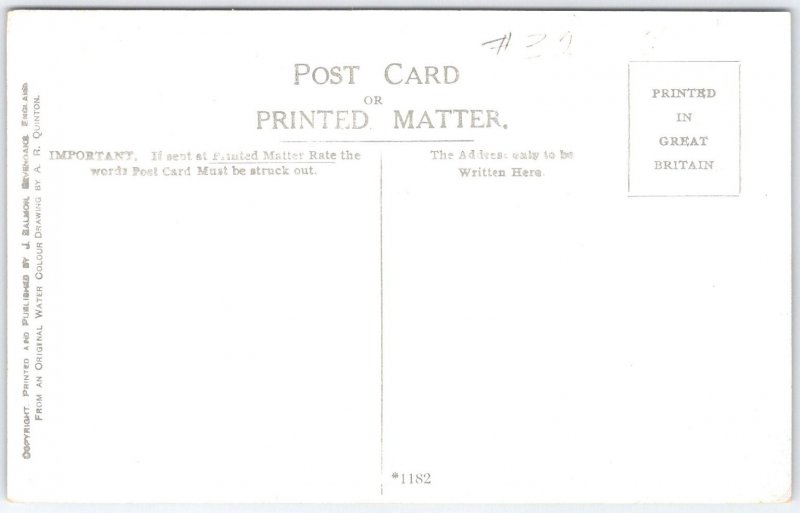 Vintage Windsor Castle North Front UK Linen Postcard by A.R. Quinton