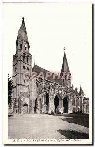 Poissy - L & # 39Eglise Notre Dame Old Postcard