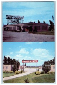 c1950's King Of Trails Motel & Steak House Sioux City Iowa IA Dual View Postcard