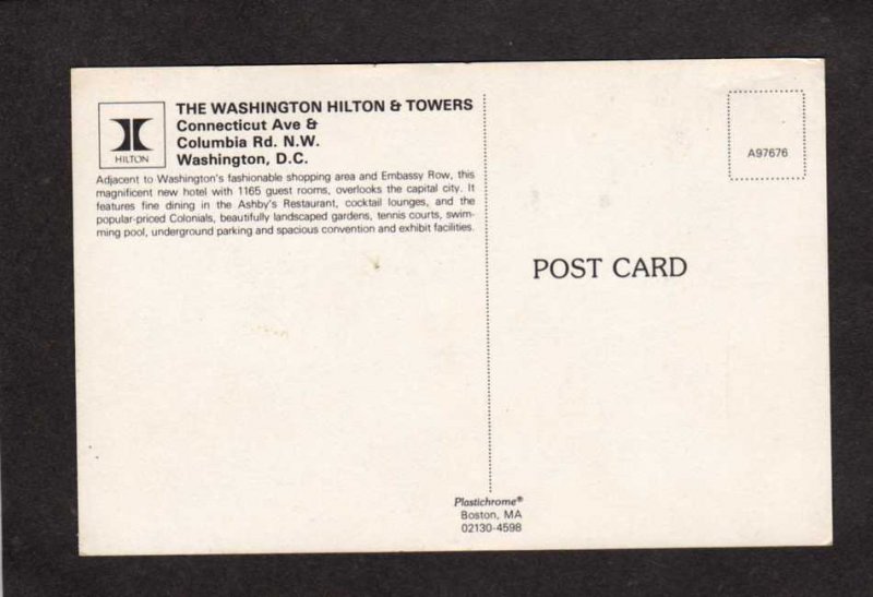 DC Washington DC Hilton Hotel Towers Columbia Rd, Postcard