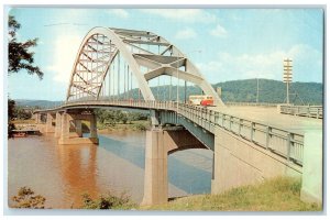 c1950's Fort Henry Bridge Ohio River Wheeling West Virginia WV Vintage Postcard