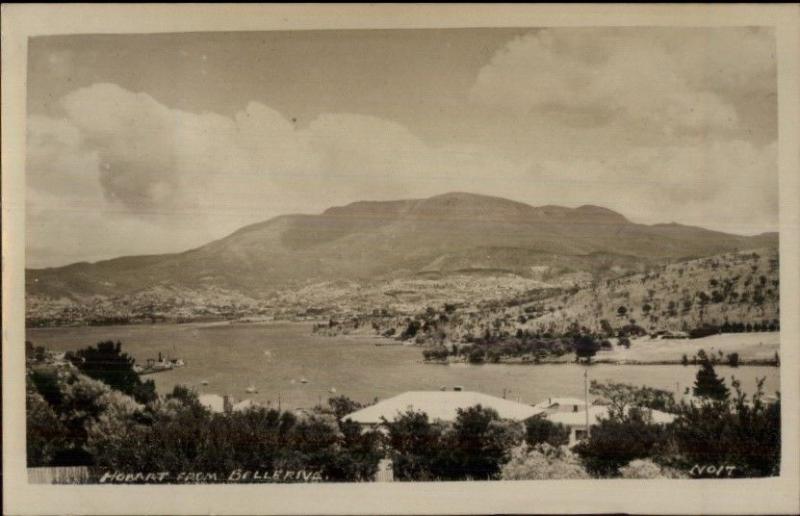 Hobart From Belleriver New Zealand c1920 Real Photo Postcard