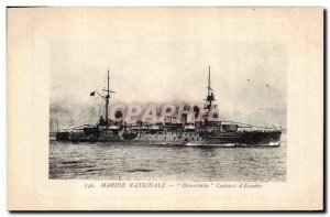Old Postcard warship Marine National Democracy Breastplate Wing