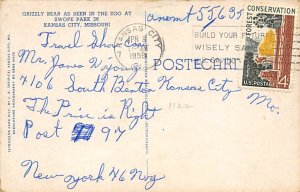 Grizzly Bear Kansas City, Missouri, USA Bear Postcard