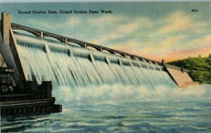 Postcard Grand Coulee Dam Spokane Washington