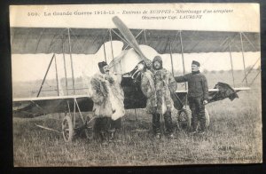 Mint France Postcard RPPC Early Aviation WW1 Captain Laurent Airplane Landing