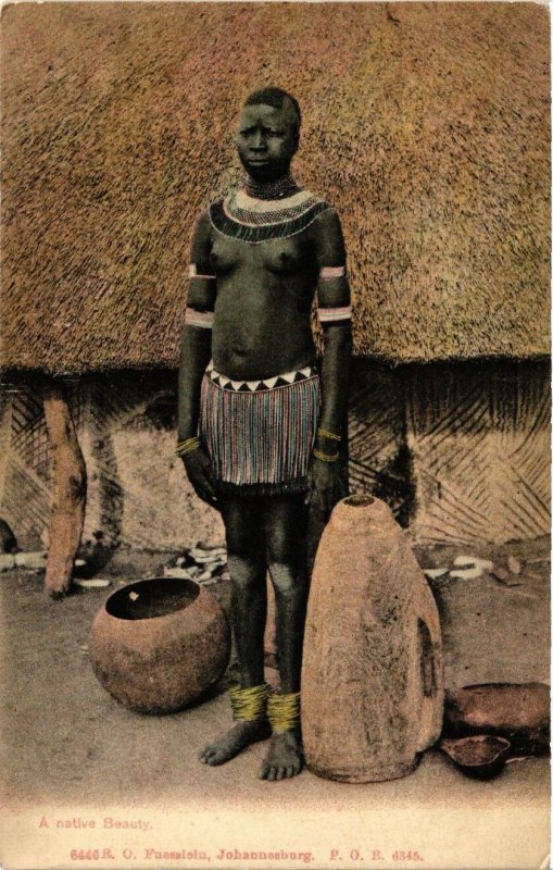 PC CPA ETHNIC NUDE FEMALE NATIVE TYPE GIRL AFRICA Vintage Postcard (b609)