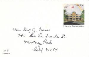 US Used Pre-stamped Postcard UX81 Iolani Palace, Hawaii