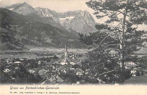 Garmisch-Partenkirchen Germany Birds Eye View Gruss aus Vintage Postcard AA52876