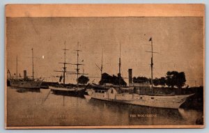 US Navy Gunboats  Wolverine  Essex  Niagara   Postcard  1913