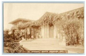 c1920's El Mirasol Santa Barbara California CA RPPC Photo Postcard 