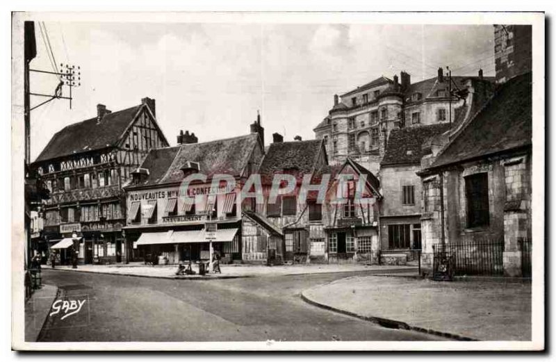 Modern Postcard Gaillon Old houses Normandy and the old castle