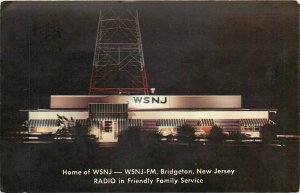 Postcard 1950s New Jersey Radio Station Night occupation Dexter NJ24-1621