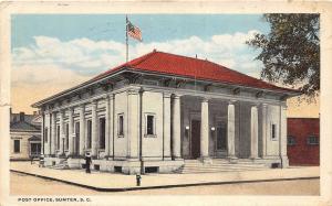 D51/ Sumter South Carolina SC Postcard c1910 Post Office Building
