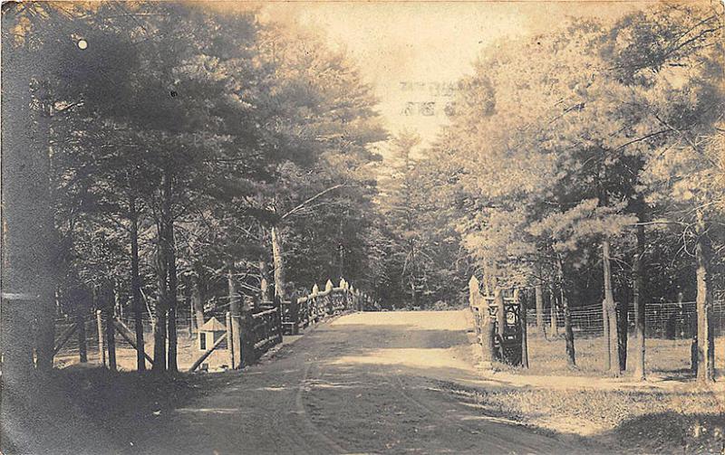 Fitchburg MA Dirt Road Bridge Picnic Area RPPC Postcard