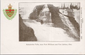 Kakabeka Falls near Fort William & Port Arthur Ontario ON Patriotic Postcard H45