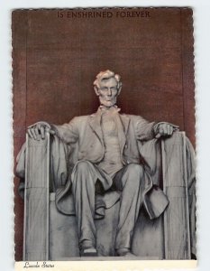 Postcard Lincoln Statue Lincoln Memorial Washington DC USA
