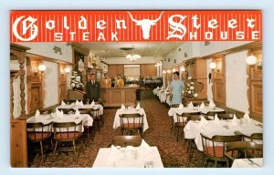 Golden Steer Steak House restaurant interior NIAGRA FALLS Canada Postcard