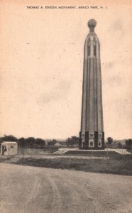 Vintage Postcard Historical Thomas Alva Edison Monument Menlo Park New Jersey