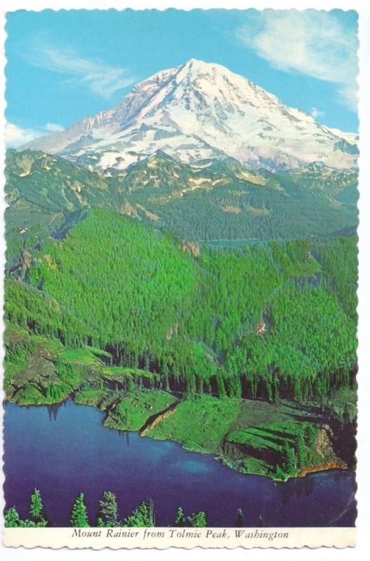 Mount Ranier From Tolmie Peak WA Cascades 1972 4X6