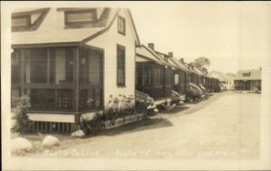 York ME Rust's Cabins Long Beach Real Photo Postcard