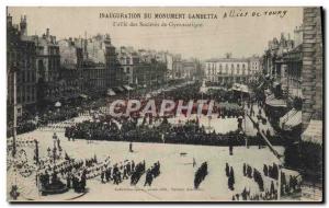 Old Postcard Inauguration of Defile Gambetta Bordeaux Gymnastics Societies