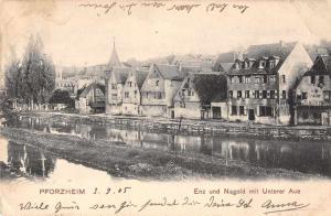 Pforzheim Baden-Wurtemmburg Germany scenic birds eye view antique pc Z17893