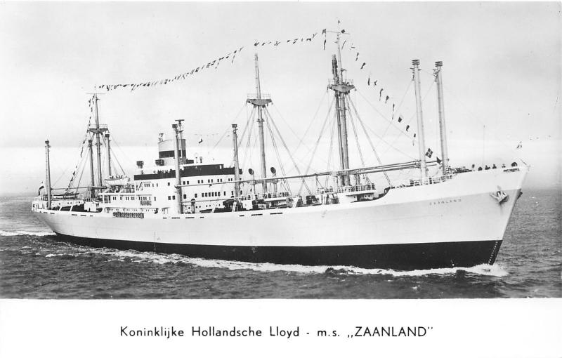 Koninklijke Hollandsche Lloyd-Amsterdam Netherlands~Ship MS Zaanland~RPPC