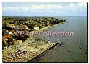 Modern Postcard La Bernerie en Retz Loire Atlantique Beach and Overview