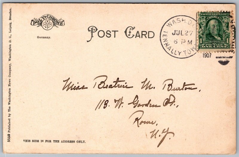Vtg Washington DC Treasury Department 1907 Undivided Back View Postcard
