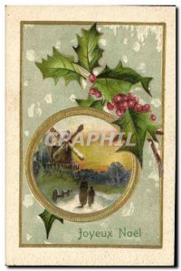 Fancy Christmas Postcard Old Windmill