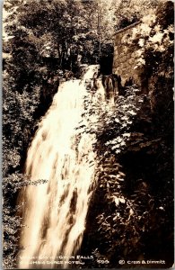 RPPC Wah Gwin Gwin Falls, Columbia Gorge Hotel OR Vintage Postcard A54