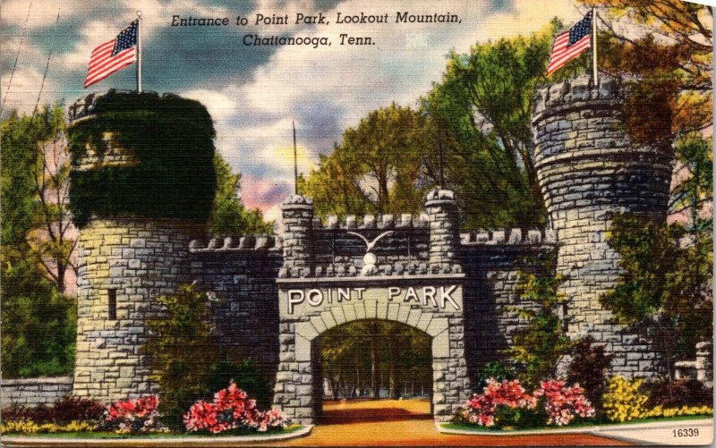 Entrance to Point Park Lookout Mountain Chattanooga TN Postcard PC123