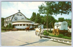 1950-60's BLACK STEER RANCH RESTAURANT ABSECON NEW JERSEY STEAKS RIBS POSTCARD