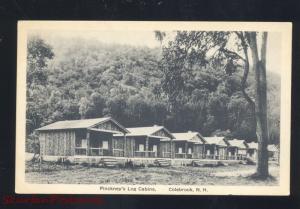 COLEBROOK NEW HAMPSHIRE PINCKNEY'S LOG CABINS ROADSIDE ADVERTISING POSTCARD