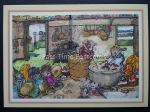 Mouse Mischief STIRRING THE CAKE MIX Artist Jane Pinkney c1980's by Reflex Ltd 